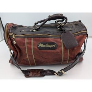 Vintage MacGregor Sports Duffel Golf Bag Faux Leather‎ Athletic Vinyl Travel 80s